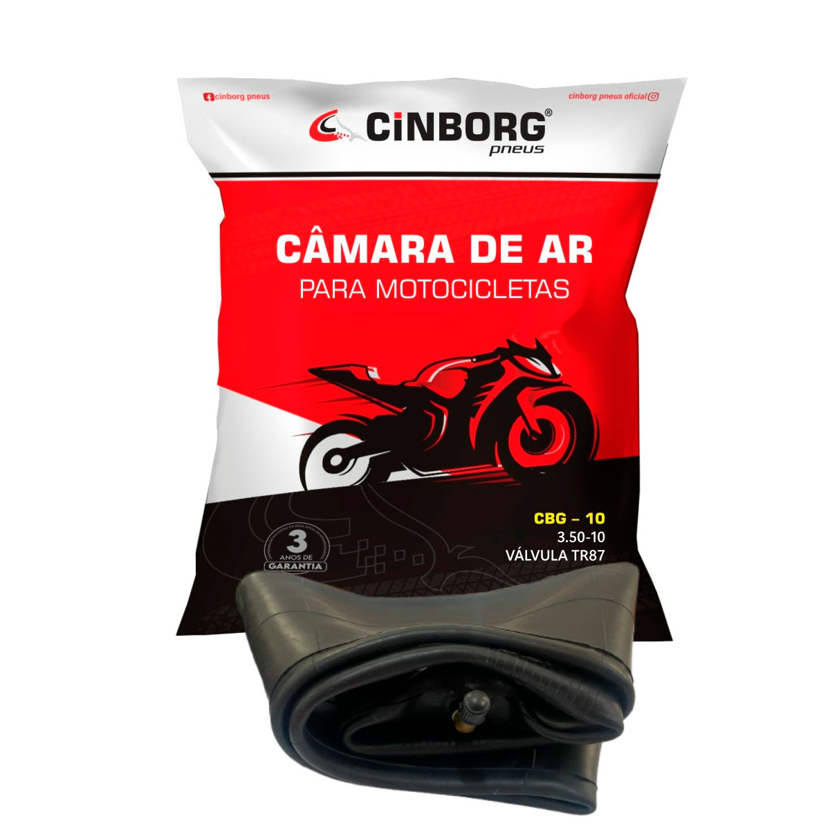 Câmara De Ar Moto Aro 10 Burgman 3.50-10 Cinborg CBG–10 8 Câmara De Ar Moto Aro 10 Burgman 3.50-10 Cinborg CBG–10