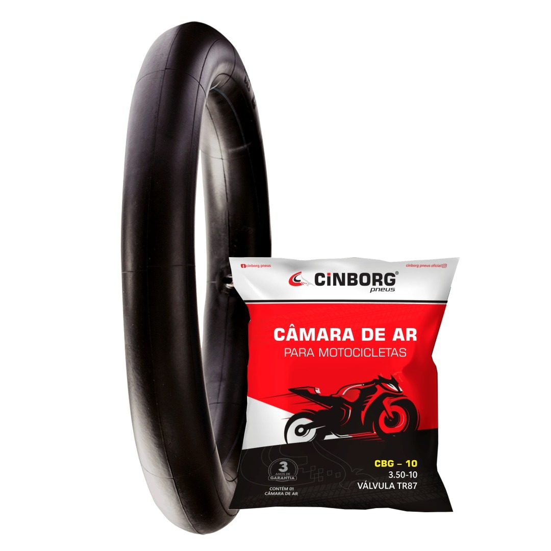 Câmara De Ar Moto Aro 10 Burgman 3.50-10 Cinborg CBG–10 14 Câmara De Ar Moto Aro 10 Burgman 3.50-10 Cinborg CBG–10